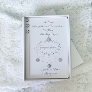 Personalised Wedding Day, Daughter and Son-in-law, Son and Daughter-in-law with box or envelope.