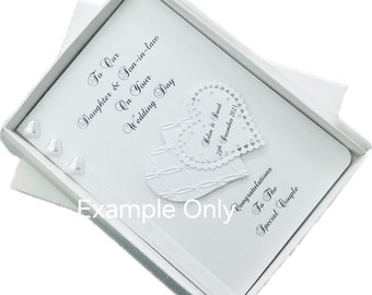 Personalised Wedding Day, Daughter/Son-in-law, Son / Daughter-in-law, Sister / Brother-in-law, with box or  Envelope