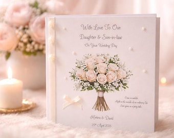8"  Personalised Wedding Day Card & Envelope - Handmade Card