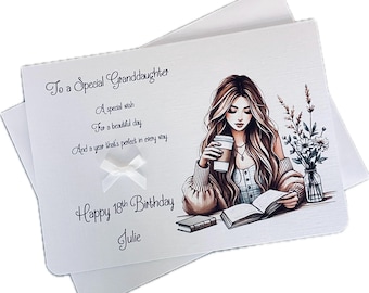 Personalised Birthday Card, Daughter, Granddaughter, Goddaughter, Niece, Auntie, Friend, Sister.