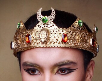 headdress Egyptian Headpiece men/'s crown Cleopatra viper tiara King Crown Egyptian crown XERXES Men/'s crown men crown male crown