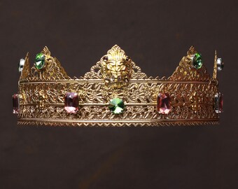 Gold Lion Crown Etsy