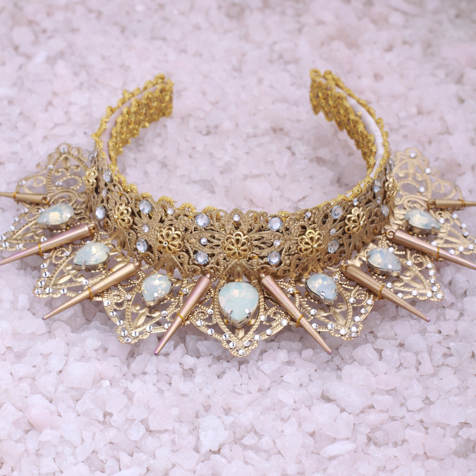 Gold Tiara Bridal Tiara Opal Tiara Wedding Tiara Golden Etsy