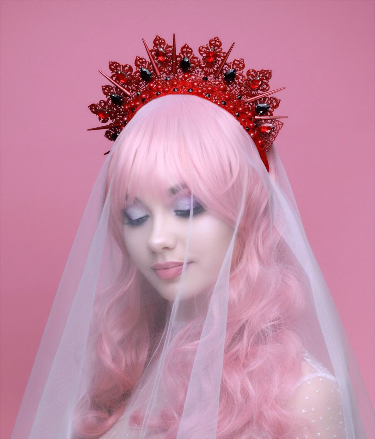 Red Crown Red Tiara Red Queen Crown Queen Tiara Red Black Etsy