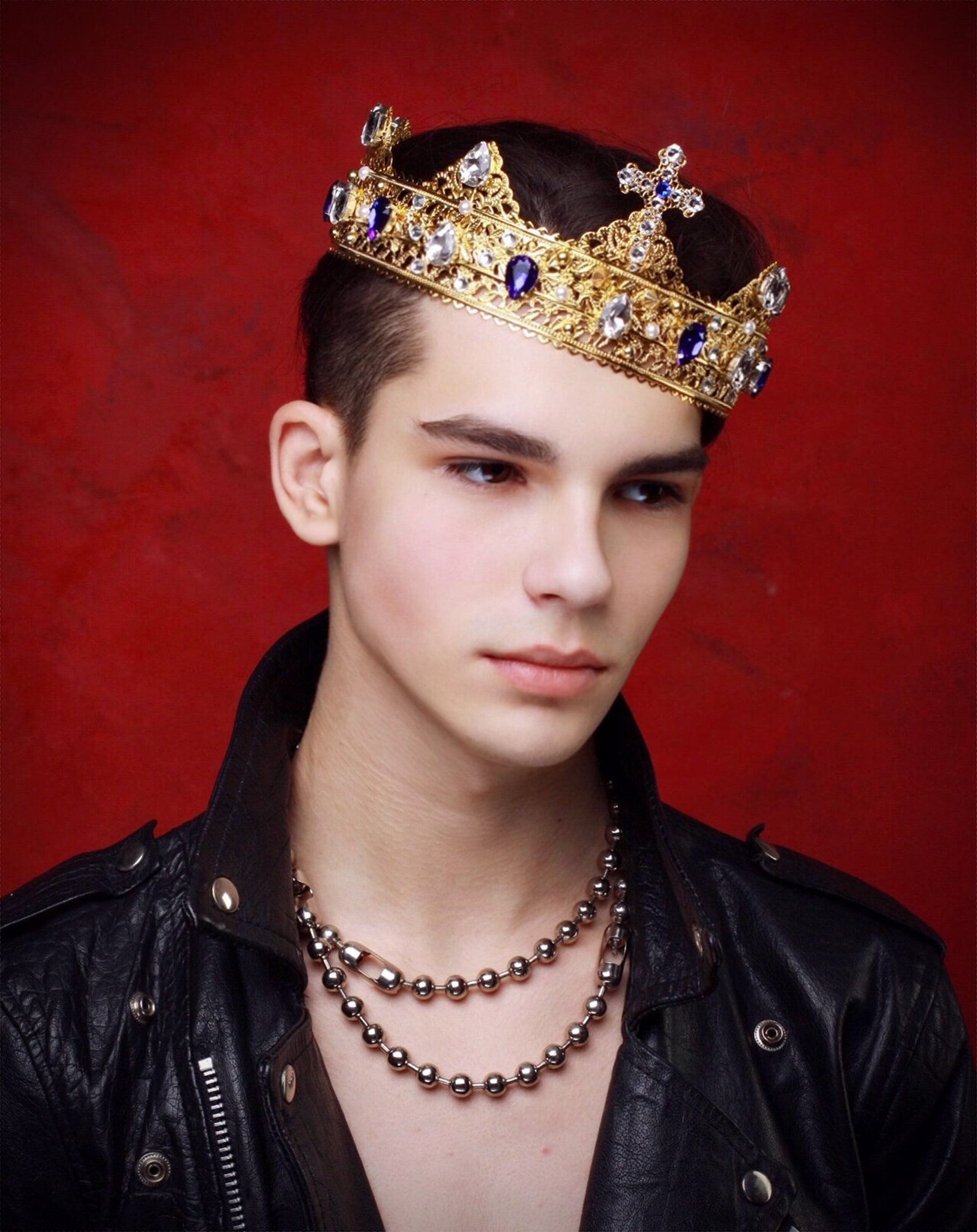 LORD King Cross Crown Men's Crown Cross Male Crown Etsy