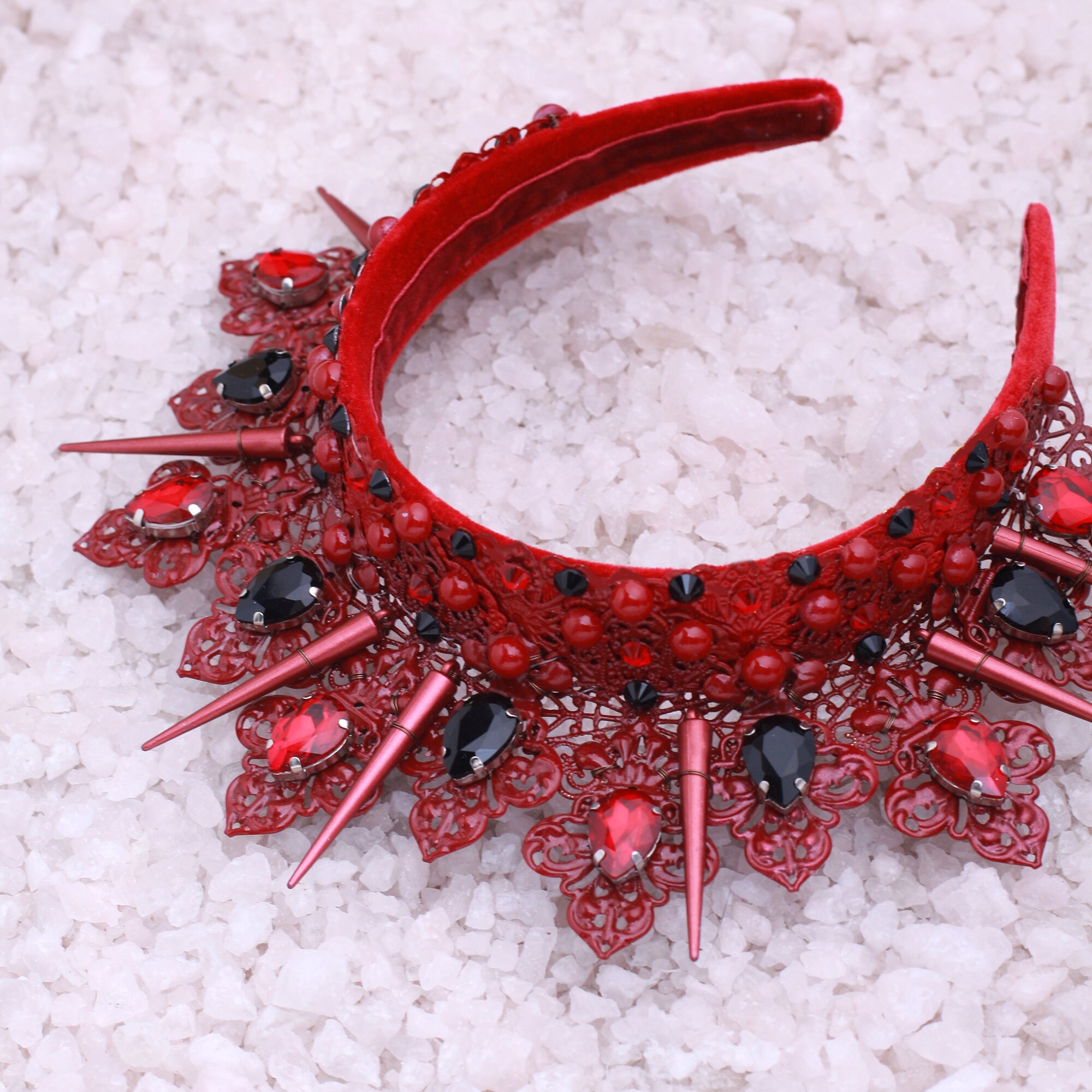 Red Crown Red Tiara Red Queen Crown Queen Tiara Red Black Etsy