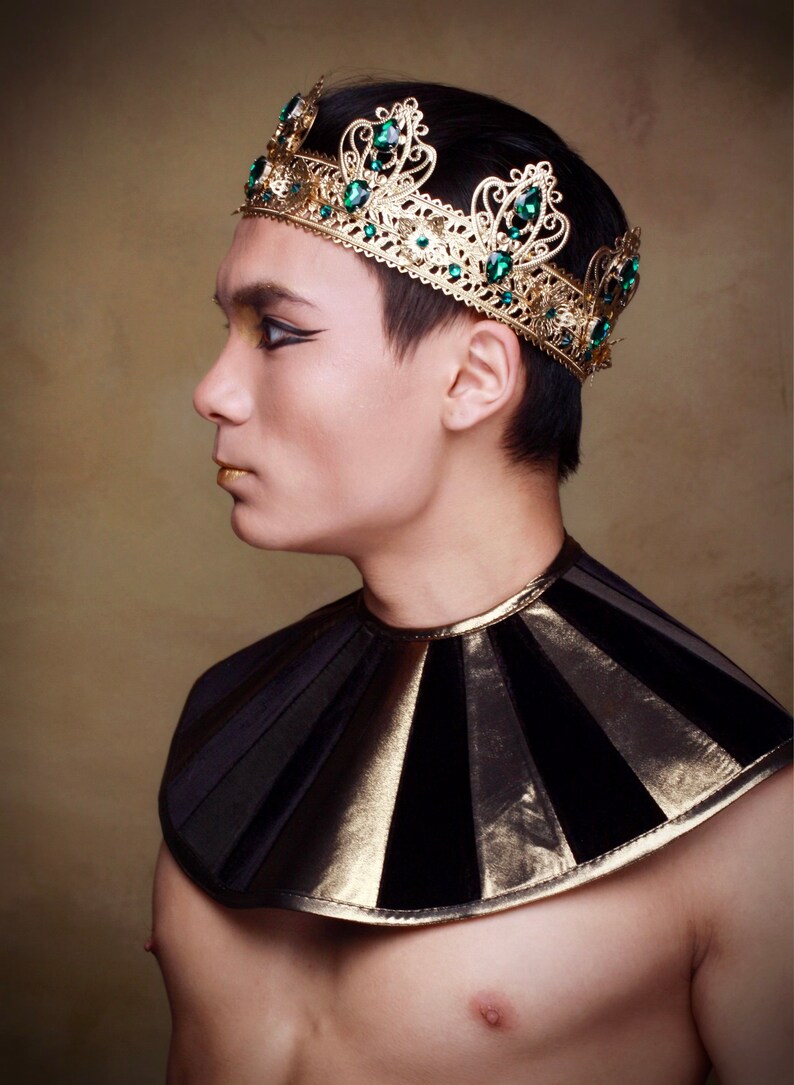 Cleopatra Crown King Queen Crown Gold Emerald Crown Gold Etsy