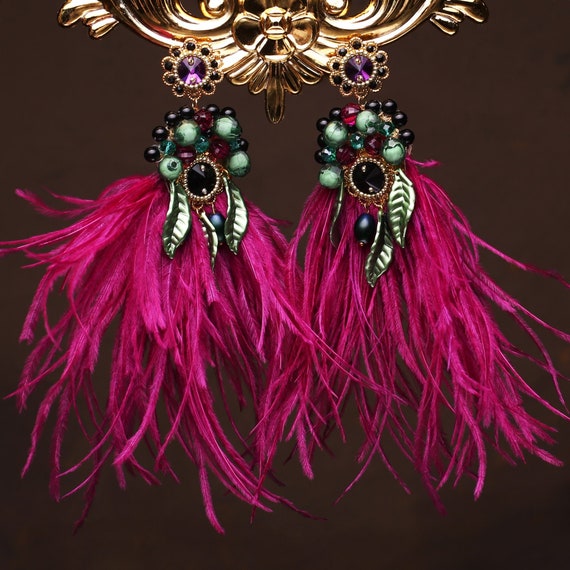 VALERIA Best Baroque Earrings Fuchsia Earrings Hot Pink | Etsy