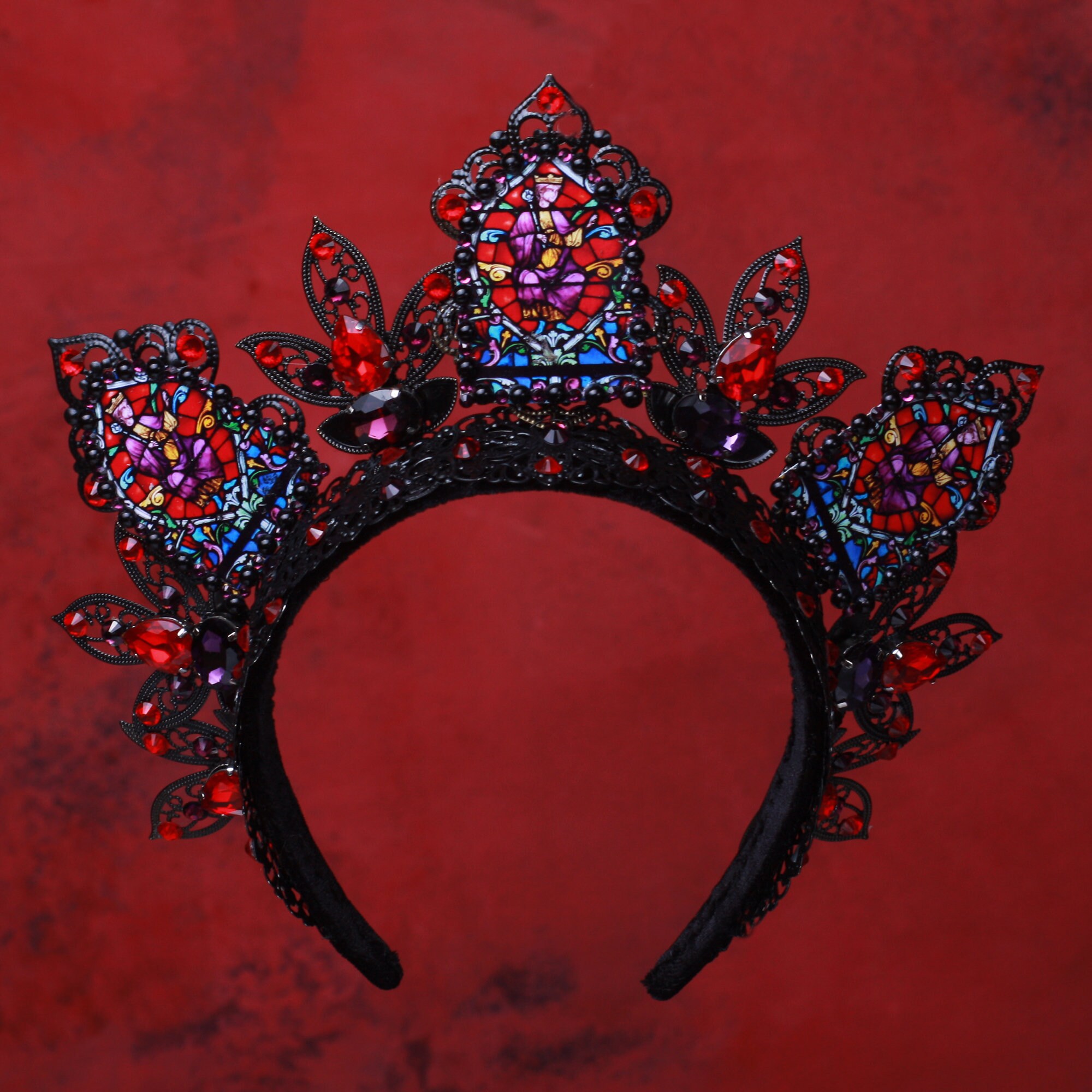 TOP Gothic Crown Gothic Tiara Goth Headpiece Goth Black Etsy