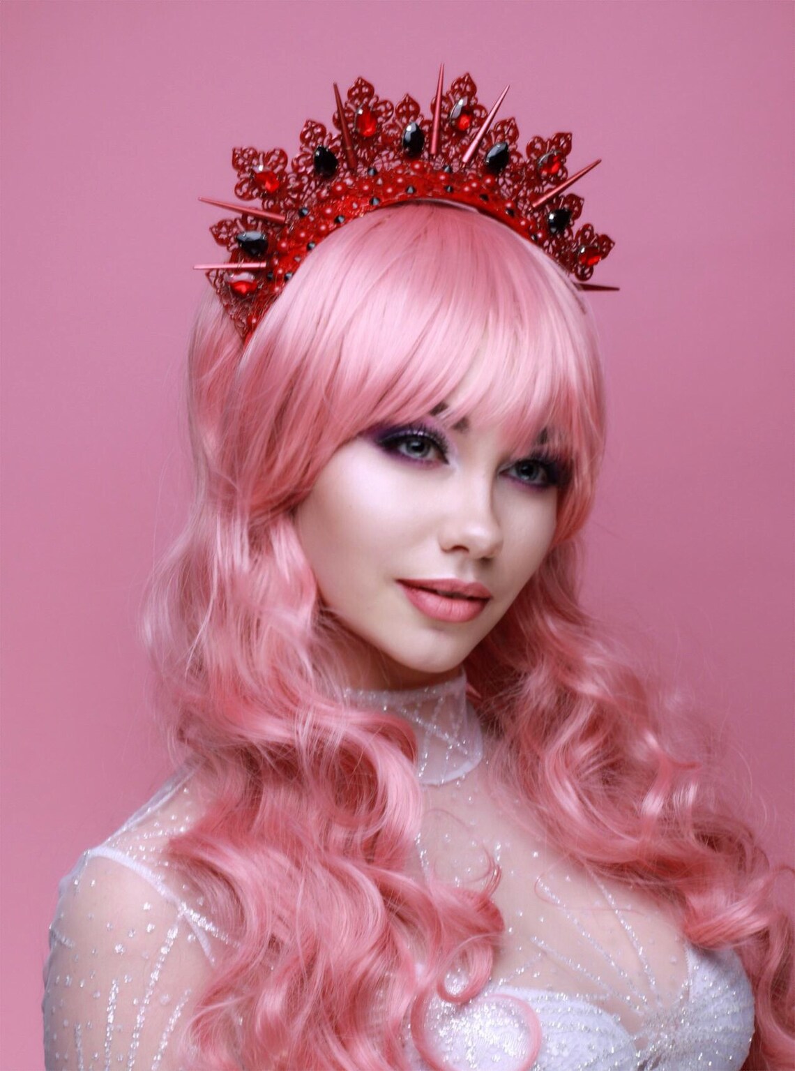 Red Crown Red Tiara Red Queen Crown Queen Tiara Red Black Etsy