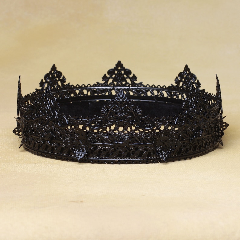 Black Men's Crown Pure Black king crown Filigree crown Etsy