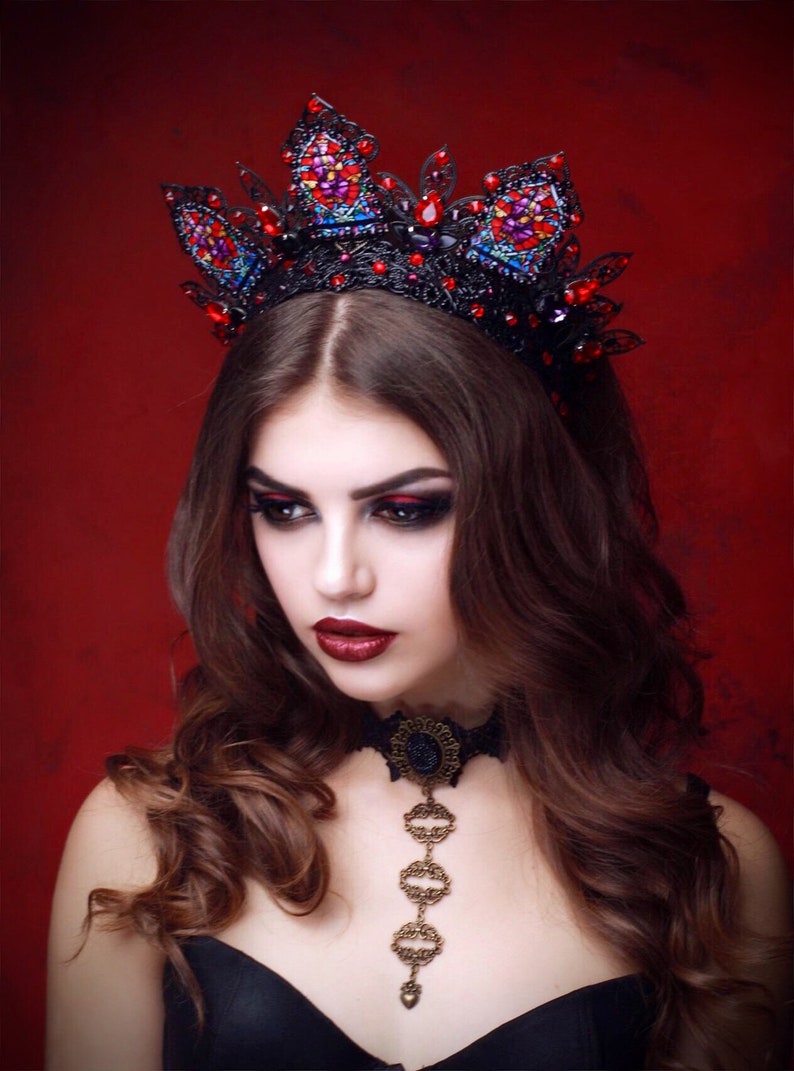TOP Gothic Crown Gothic Tiara Goth Headpiece Goth Black Etsy