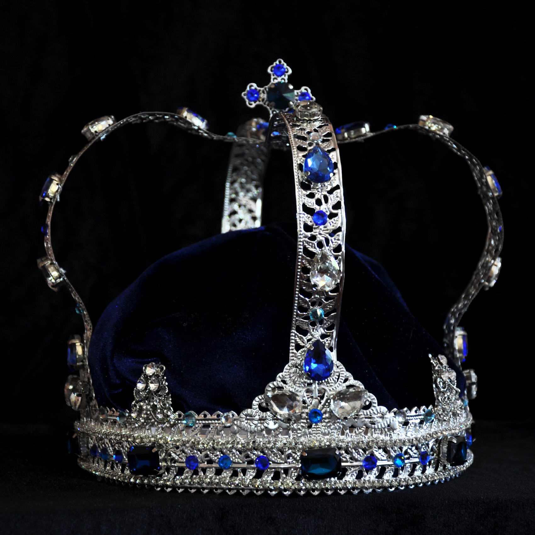 JAMES Silver Blue King crown Men's Metal Royal King Etsy