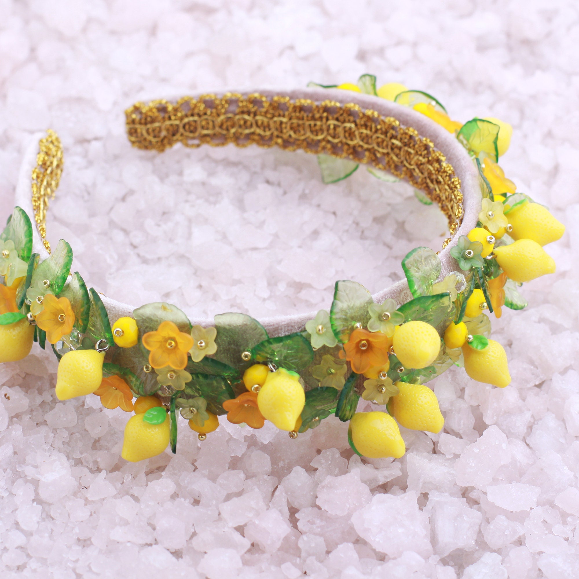 LEMON Headband lemon tiara baroque headband Victorian Etsy