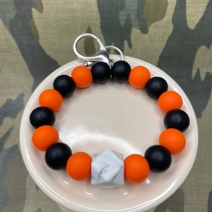 Black & Orange wristlet keychain