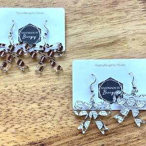 Sports Bows (Acrylic Earrings, Trendy Earrings, Lightweight Earrings)