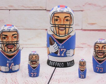 Clemson Tigers Nesting Doll 7 5 Pieces NCAAF Deshaun Watson Sport Handmade Wooden Matryoshka