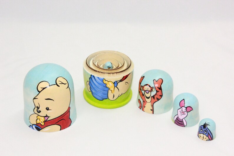 Winnie The Pooh Nesting Doll 4 5 Pieces Hand Painted | Etsy