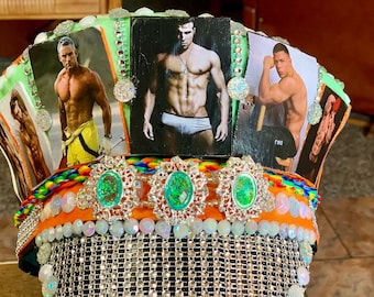 Captain male pin-up hat, Burning man, rave, festival, bachelorette/bachelor party.