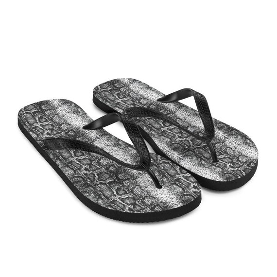 snakeskin flip flops