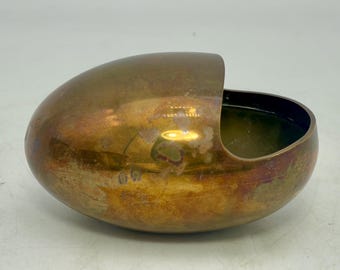 vintage Hans Bunde brass bowl for Carl Cohr Denmark 1960s | Cohr Denmark Assymetrical brass bowl | SMILE ASHTRAY by Carl Cohr | EGG ashtray