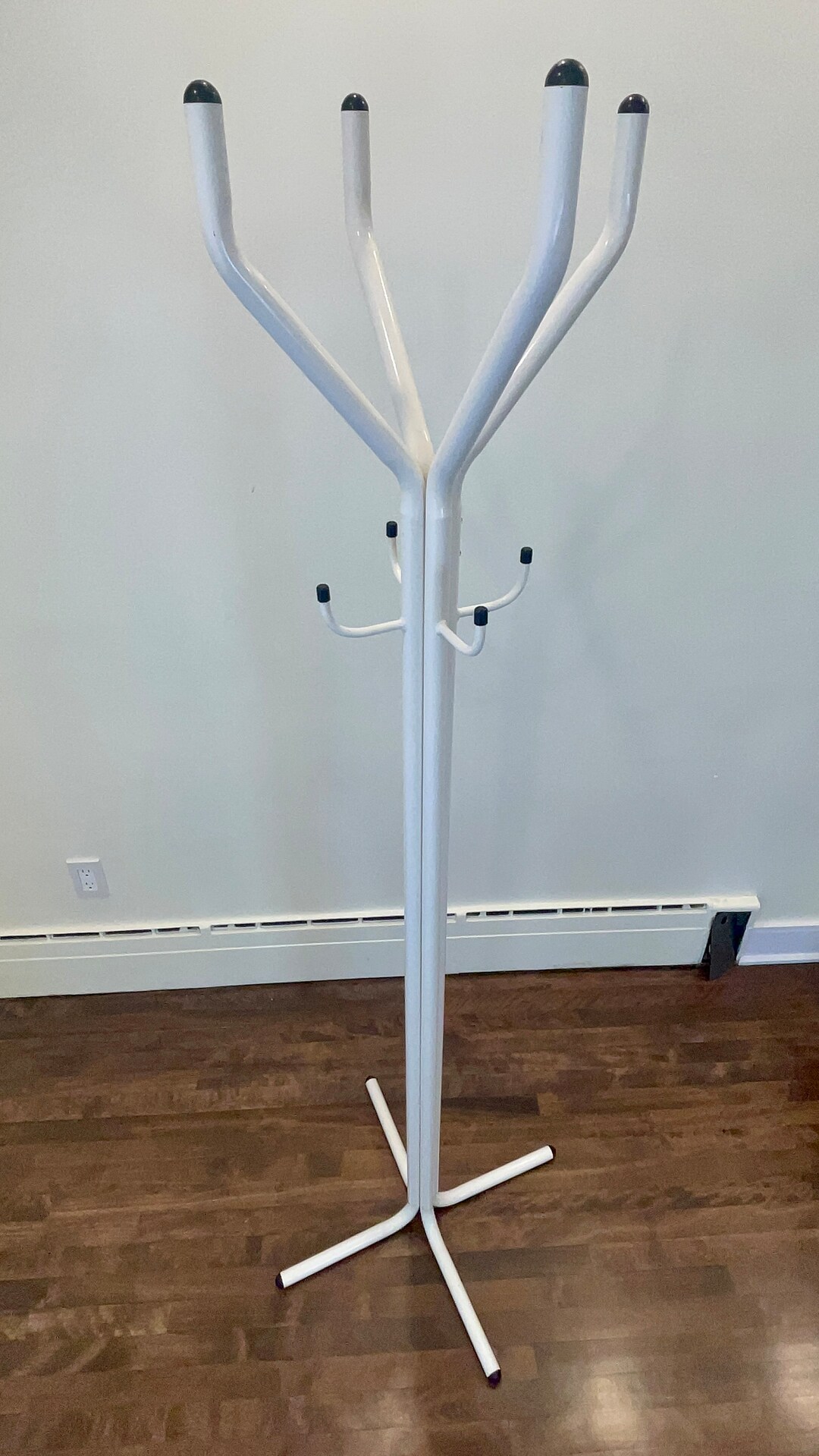 Vintage Metal Coat Stand With Multiple Hooks 1980s Circa Tubular Metal