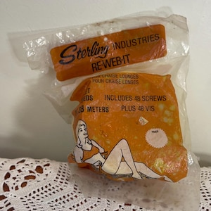 vintage &quot;Re-Web-It&quot; kit from Sterling Industries, designed for re-webbing or repairing chaise lounges | retro beach | retro home | MCM beach