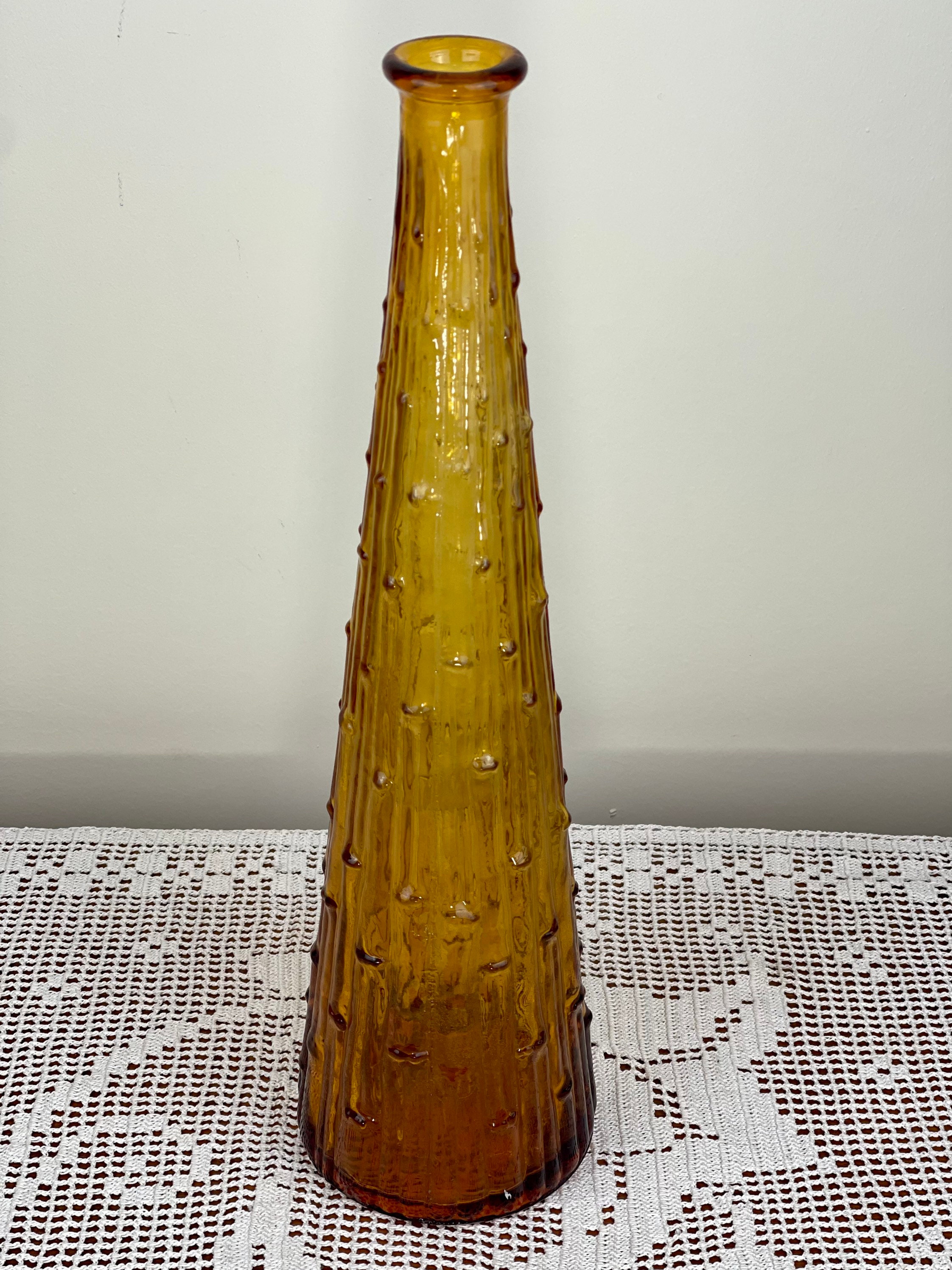 EMPOLI Amber Wax Drip Genie Bottle Decanter Midcentury Etsy