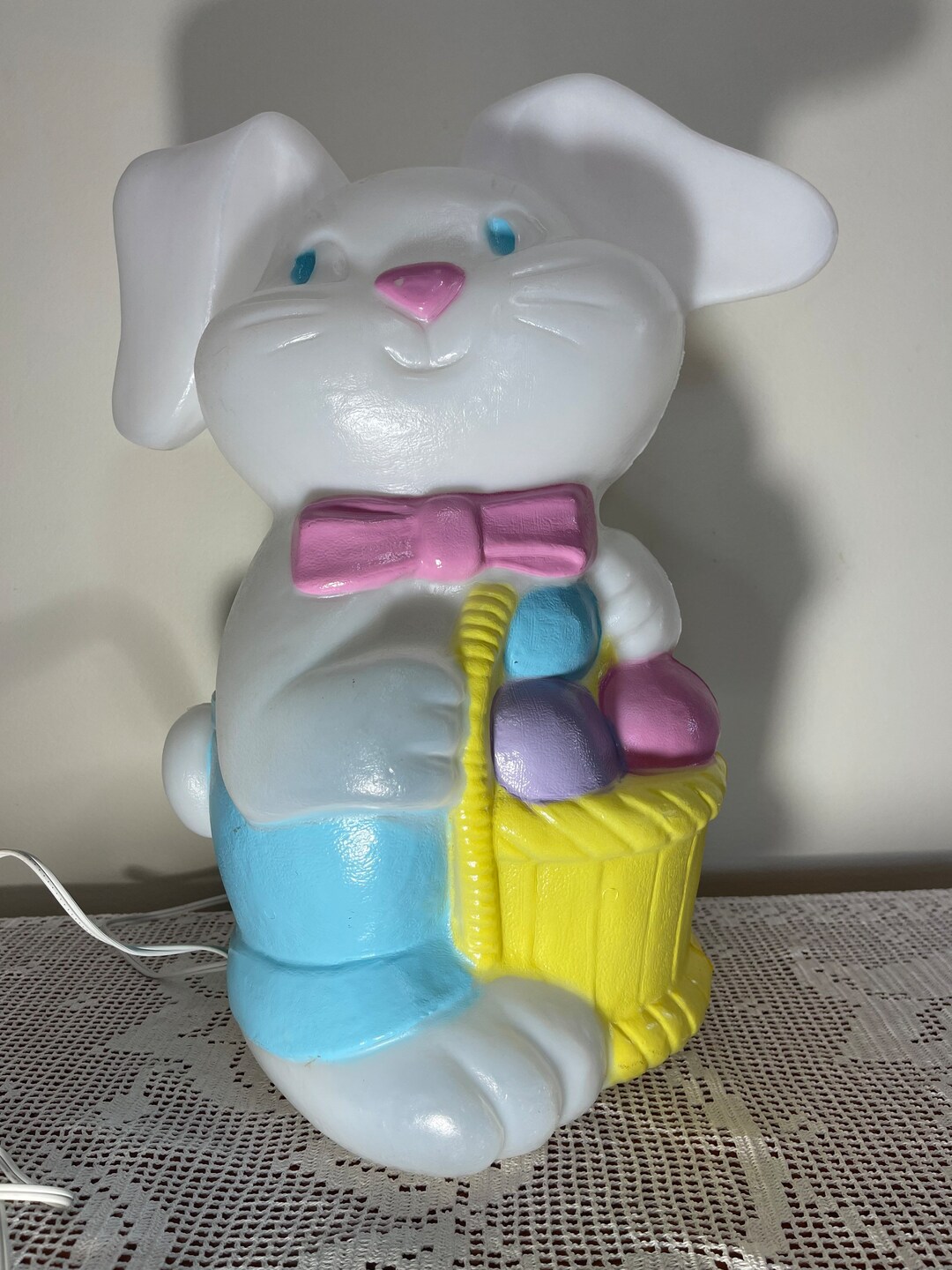 Blow Mold Pastel Colours Easter Bunny Lightup Blow Mold Made in Canada