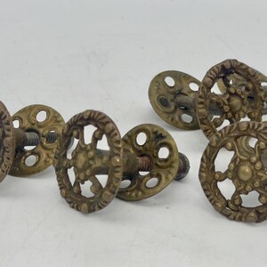 5x brass drawer door knobs || Victorian antique doorknobs || Brass doorknobs | vintage furniture hardware | ornate brass cabinet pulls