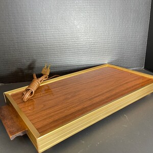 Vintage brown with gold wrap Devon food warmer || Functional || MCM electric warming tray with teak handles || Vintage food warmer