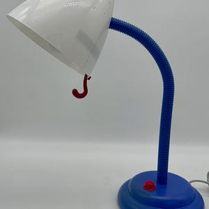 Vintage Ikea SMYG Table Lamp Memphis Style 2001 Design by Maria Vinka in Blue & White || SMYG  Ikea Lamp || Vintage gooseneck Ikea desk lamp