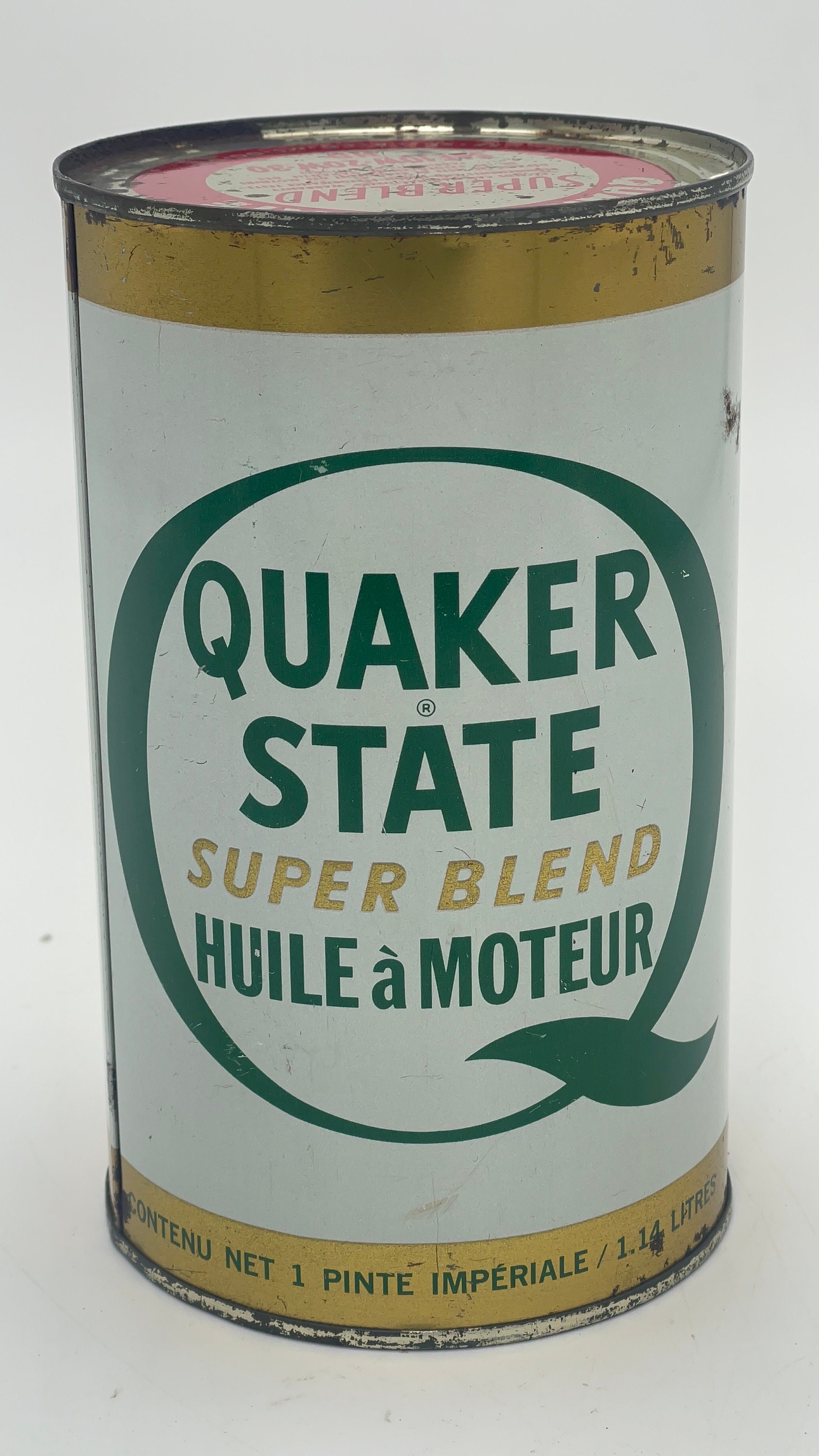 Vintage Quaker State Super Blend Motor Oil 1 QT Quart Tin