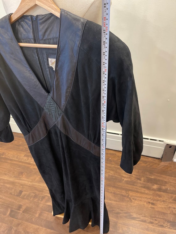 Robe En Daim Véritable - Manches Longues, Longueur Midi - Taille S - Occasion Très Bon état