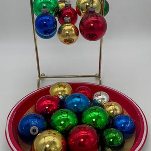 22x colourful Christmas tree glass ornaments || round glass ornaments || vintage Christmas tree Ornaments || Christmas ornaments vintage