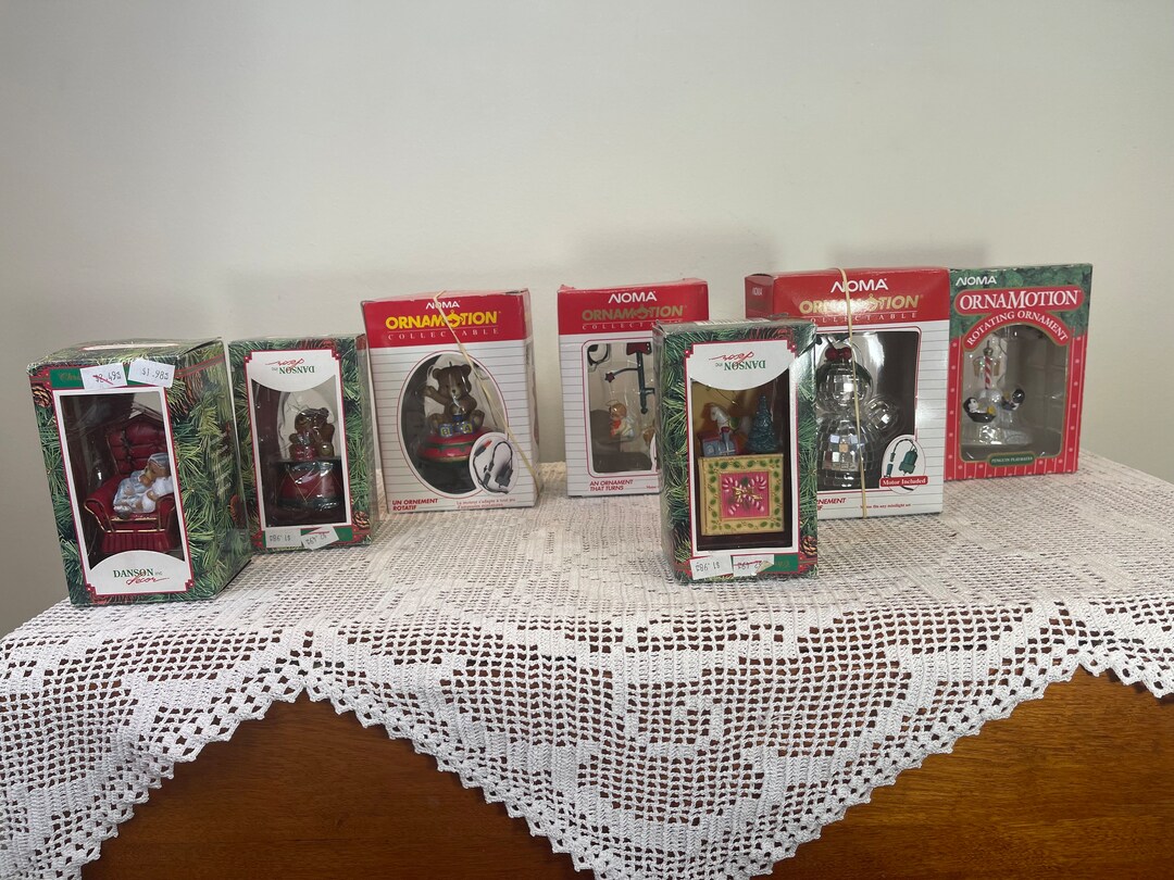 Set of 7 Vintage Christmas Tree Ornaments Motion Christmas Etsy