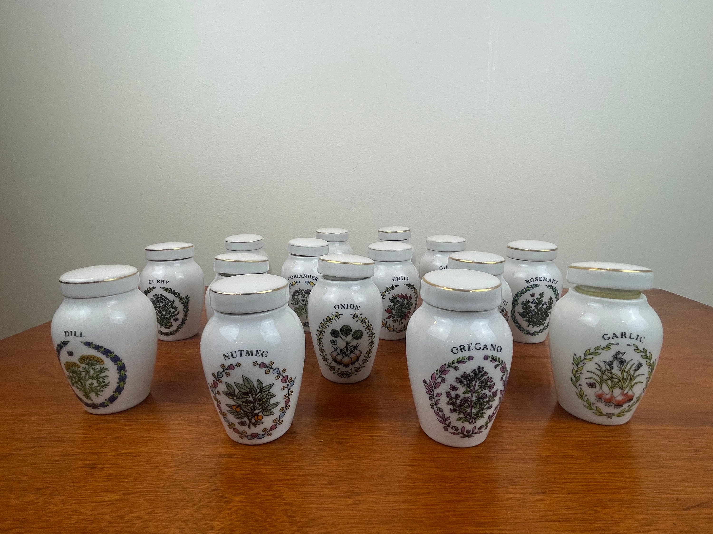 FRANKLIN MINT Spice Jars by Gloria Concepts || 1980's Circa