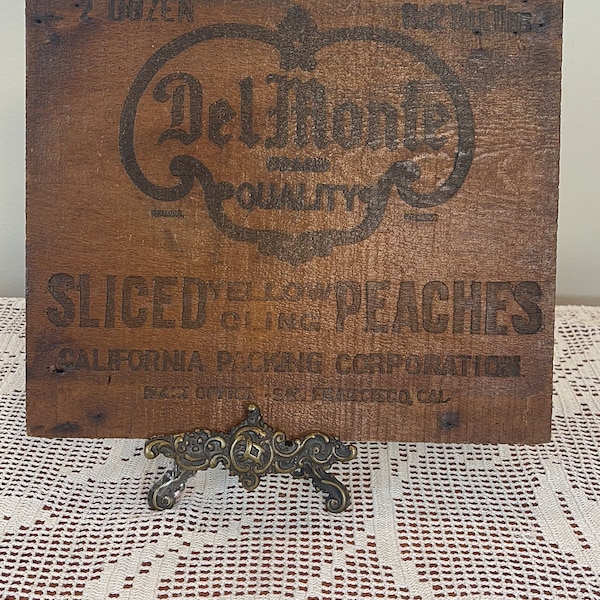 Vintage DEL MONTE Peaches wood wall art || vintage wood Del Monte || DelMonte sign || vintage signage || wood signs vintage || wood wall