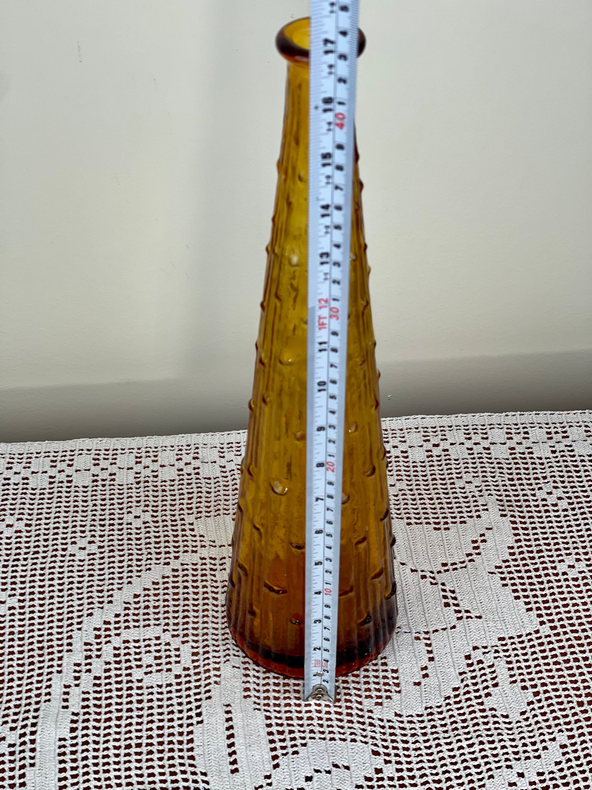 EMPOLI Amber Wax Drip Genie Bottle Decanter Midcentury Etsy