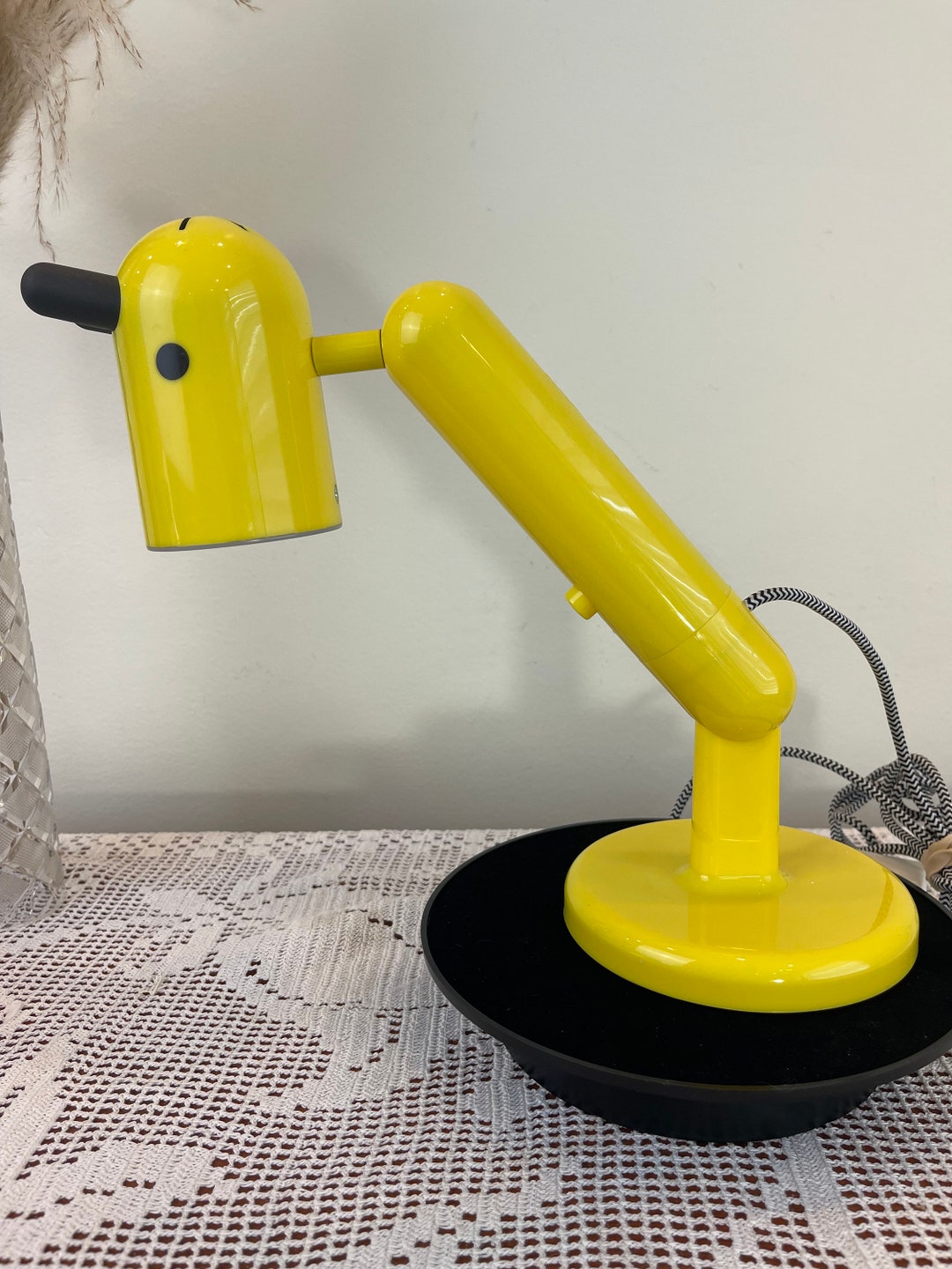 Vintage IKEA Yellow Giraffe Lamp KRUX Designed by Monica Mulder Ikea
