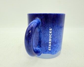 Starbucks 2022 Blue Periwinkle Drip Glaze Ceramic Mug