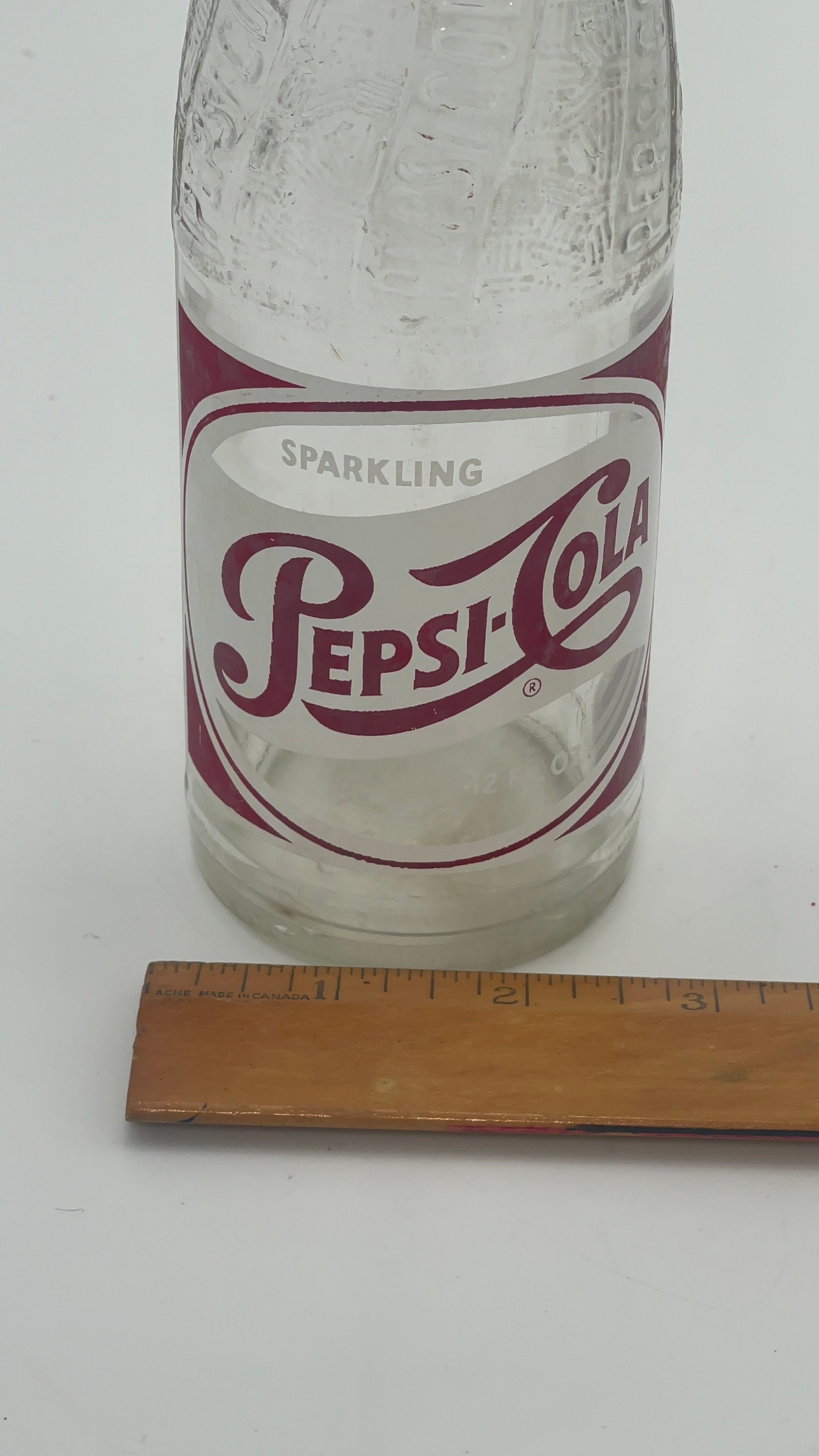 Vintage Refreshing PEPSI Cola 12oz Soda Bottle I Vintage Clear