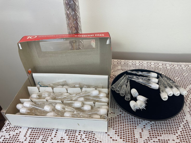 Vintage Plastic Clear Icicle Christmas Tree Light Covers Vintage Christmas Lights Covers Light