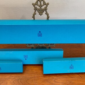 4 boîtes en carton à bijoux vides bleu VTG Birks Joailliers différentes tailles || boîtes à bijoux BB vintage | boîtes à bracelets | boîte à collier