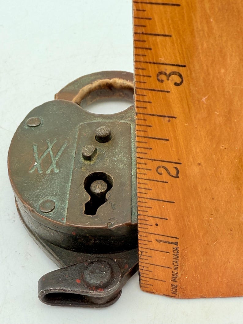 Vintage Wilson Bohannan Heart Shaped Railroad Padlock, Brass WB Stamped ...