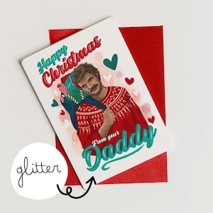 Carte de Noël Pedro Pascal | Joyeux Noël | Papa | carte de voeux | Festif | Carte drôle | Carte d'ami de Noël