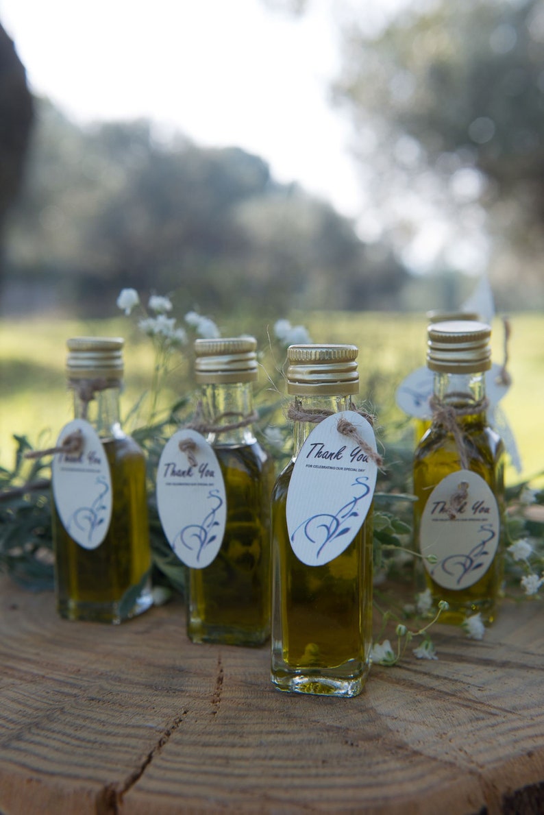 Mini Wedding Olive Oil Favors Rosemary Infused Greek Olive Etsy