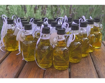 120 mini Olive Oil Favors, Rosemary infused Extra Virgin Greek Olive oil, Wedding  Bridal Baby Shower Favors,Infused with herbs Unique Gift.