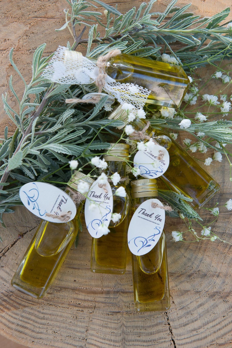 10 mini Wedding Olive oil Favors Rosemary infused Greek Etsy