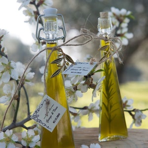 Wedding Olive Oil Favors, Greek Extra Virgin Olive Oi, Bridal Baptism Favors, Infused with herbs, Custom Labels, Wedding Olive Oil Bottles,